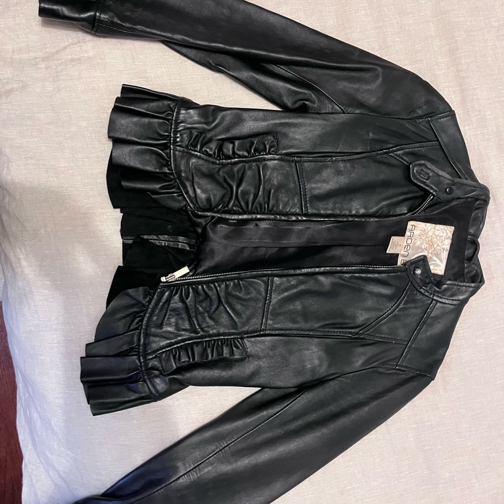 Black leather jacket